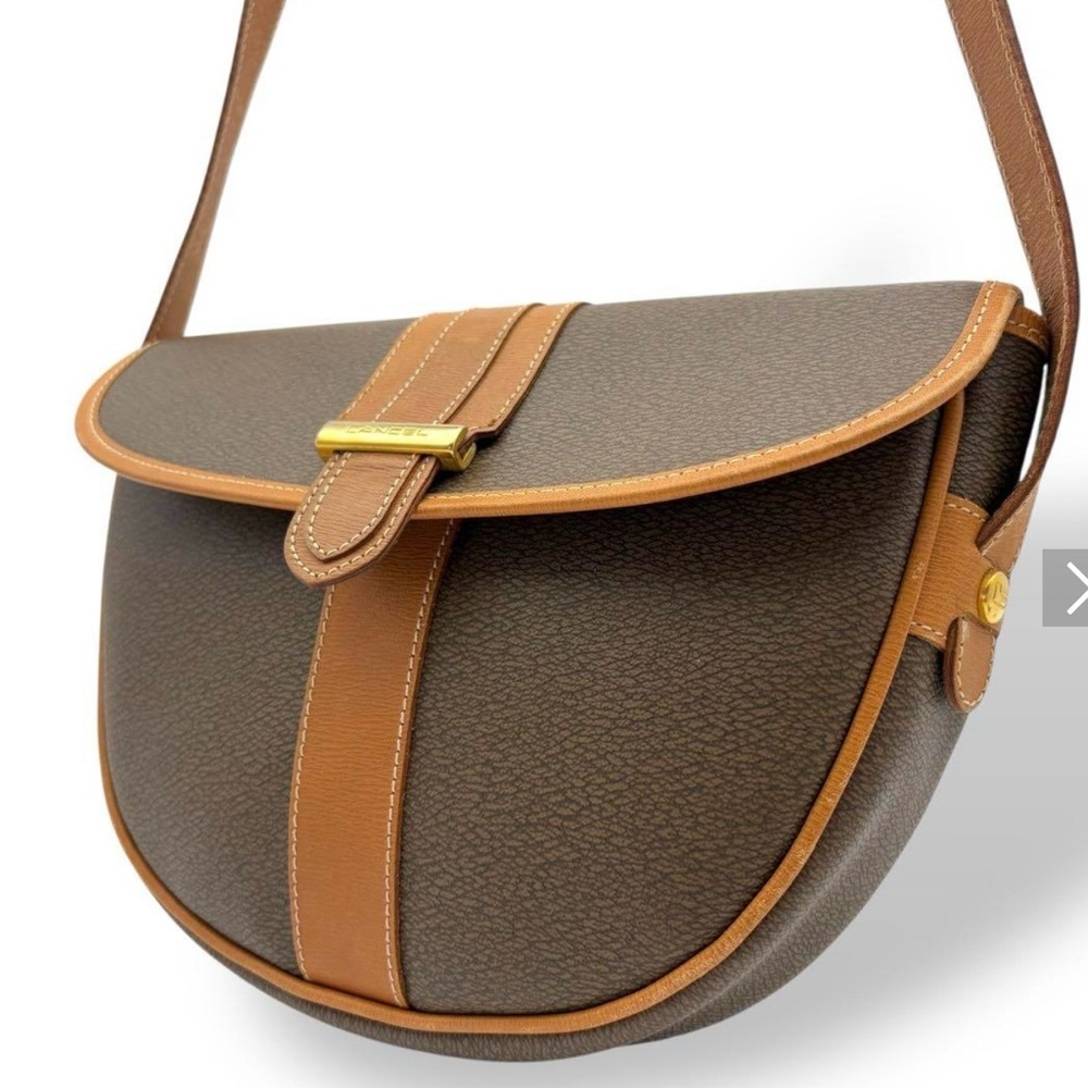 Lancel Paris Brown Leather PVC Shoulder Bag